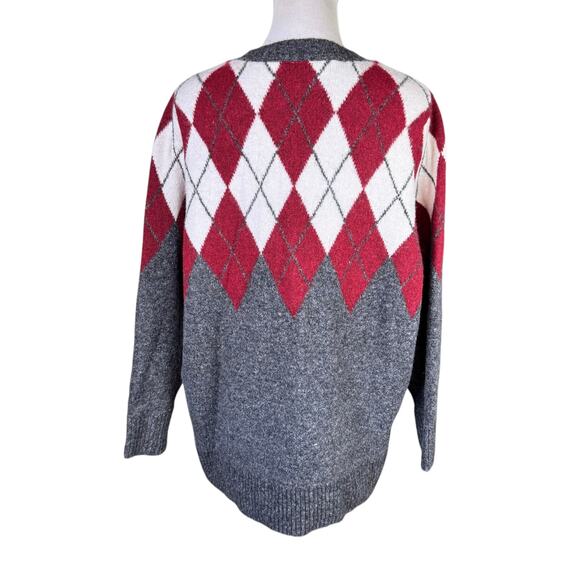 Torrid Red and Gray Argyle Sweater EUC - Picture 9 of 15